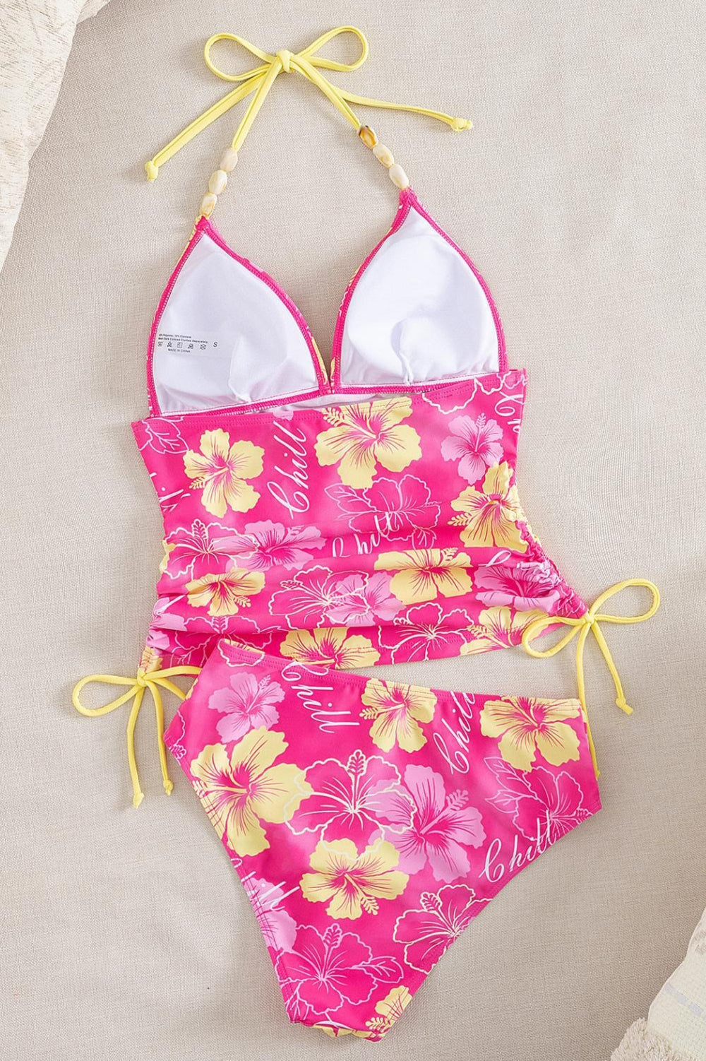Floral Cherry Blossom Halter Two Piece Swim Set