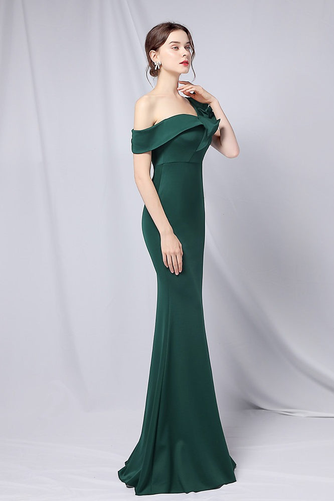Hombros Descubiertos Sirena Vestido Maxi de Fiesta