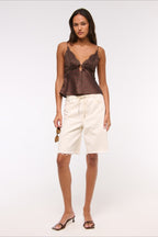 Polka Dot Lace V Neck Backless Cami