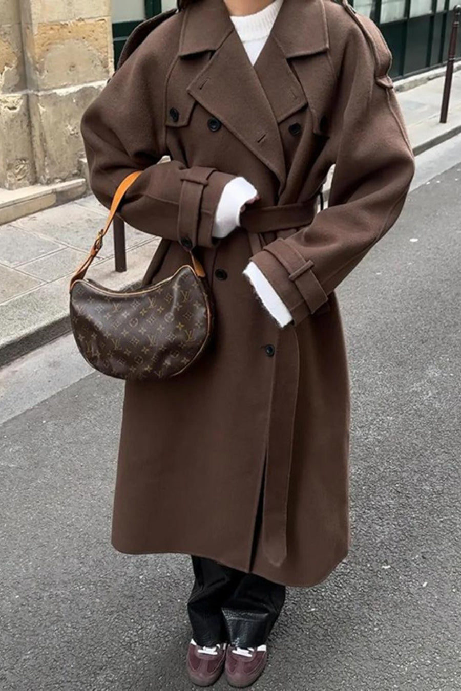 Solid Color Long Sleeve Trench Overcoat