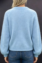 Sky Blue Open Front Fuzzy Cardigans
