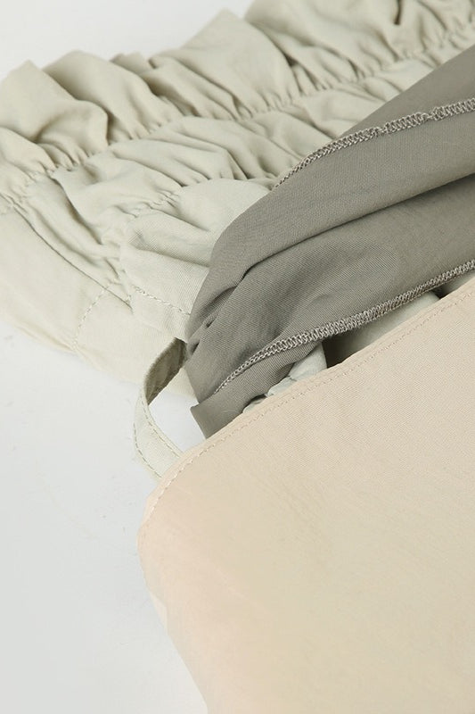 West Coast Style Pleated Ribbon Cargo Pants
