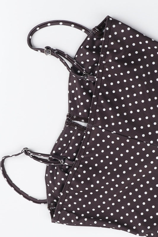 Polka Dot Satin Cami Slip Mini Dress