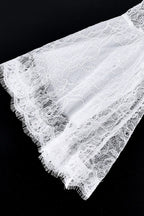 Sexy Blouse with Lace Ruffled Neck and Ruffled Sleeves