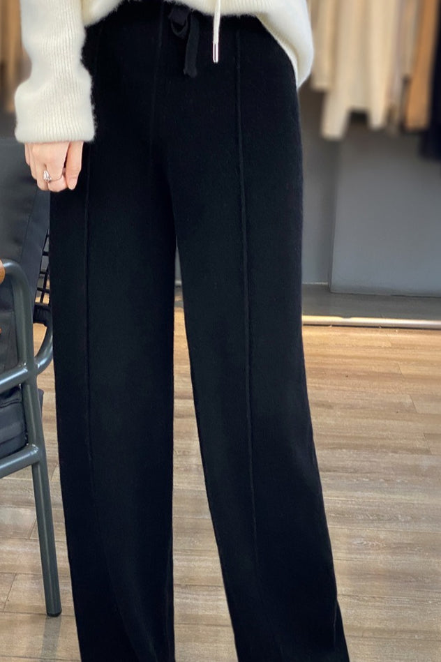 Thickened Wool High Waist Knit Pants