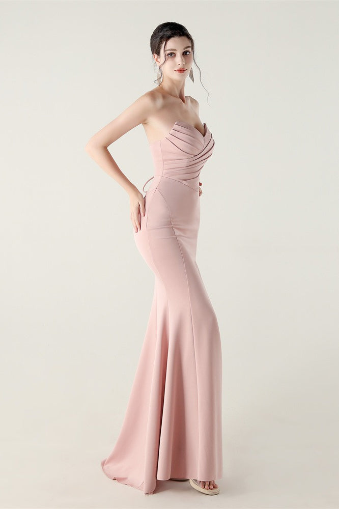 Sin Tirantes Escote Corazón Plisado Vestido de Fiesta