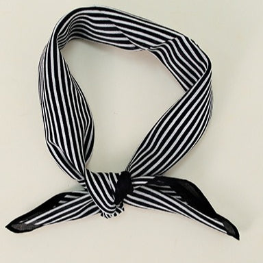 Silk Cotton Slim Square Mixed Print Neck Scarf