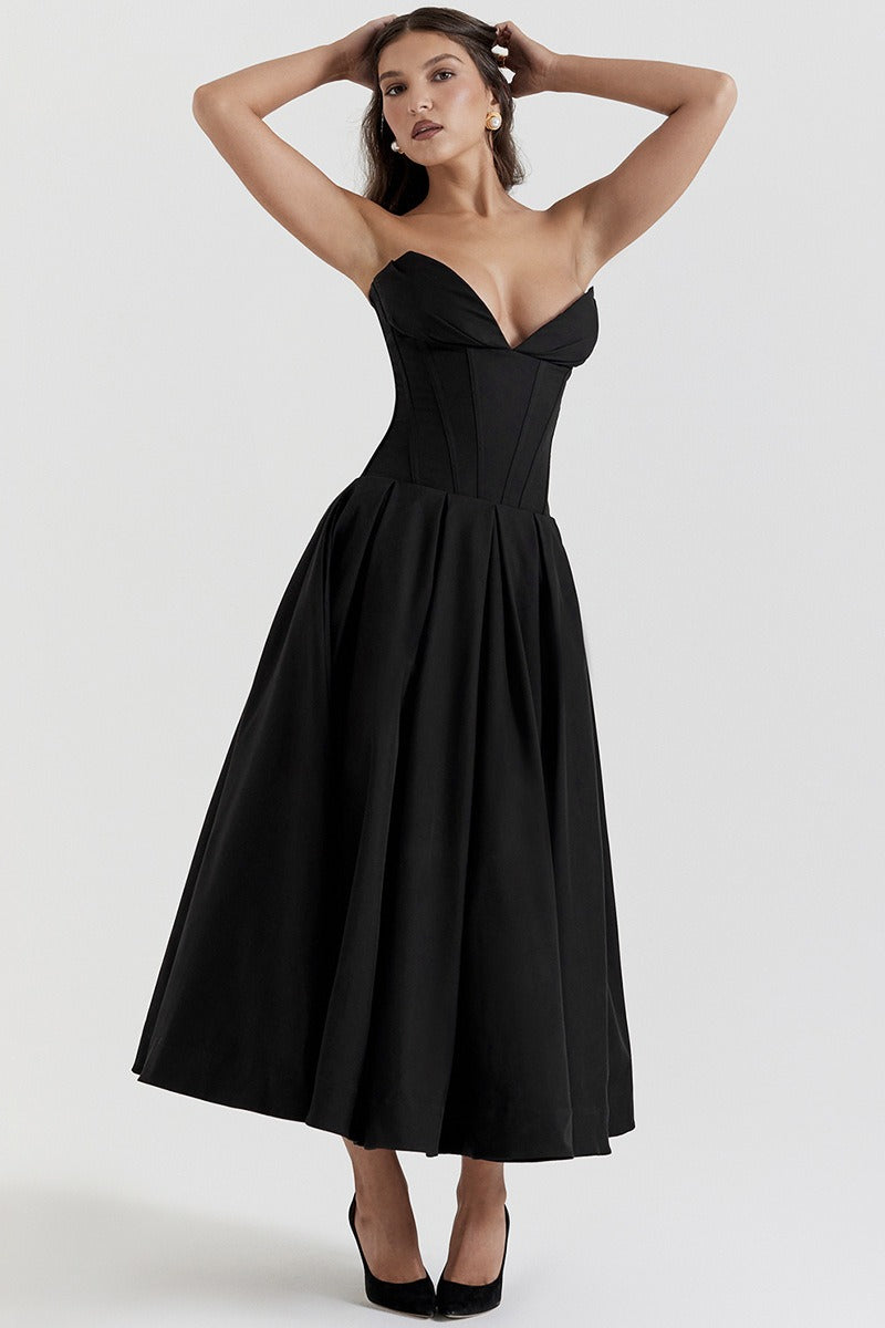 Sin Tirantes Corsé Línea A Vestido de Fiesta