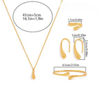 5 Pieza Lágrima Conjunto de Pulsera, Anillo, Aretes y Collar con Colgante