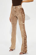 Drawstring Cargo Micro Flare Jeans