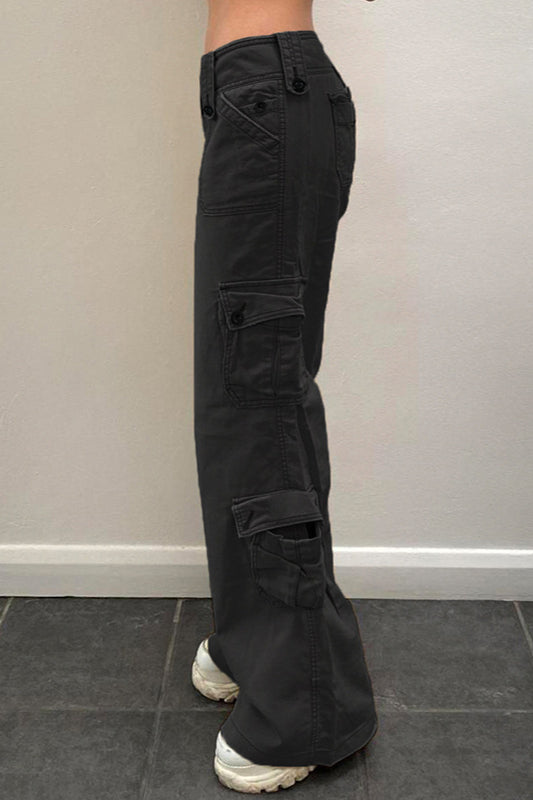 Vintage Street-Style Low-Waisted Cargo Pant