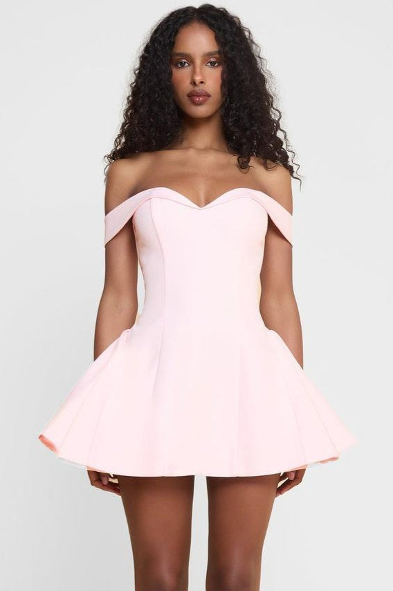 Bustier de Contraste Volantes Vestido de Cóctel