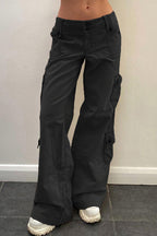 Vintage Street-Style Low-Waisted Cargo Pant
