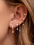 Stars y Elegante Luna Aretes-5 Piezas