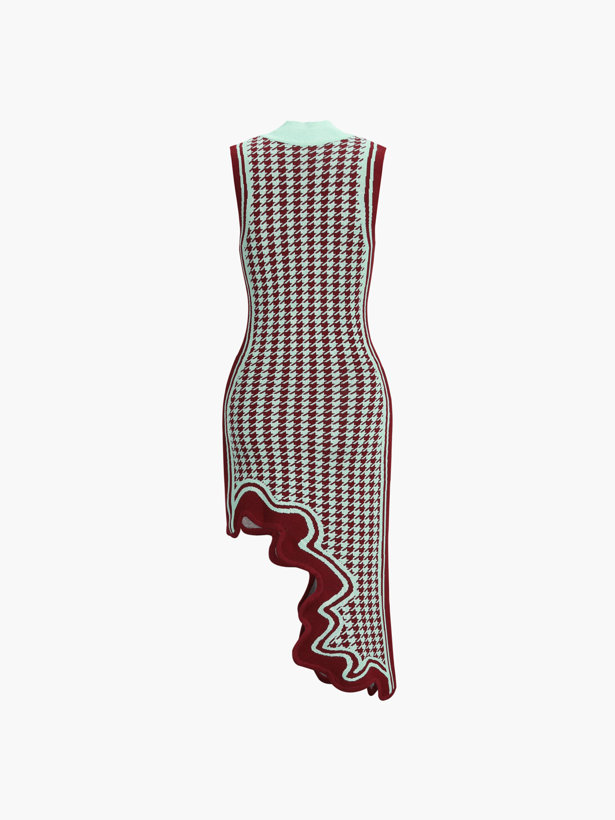 Asimétrico Ondulado Bajo Vestido Midi de Punto, Estilo Moderno