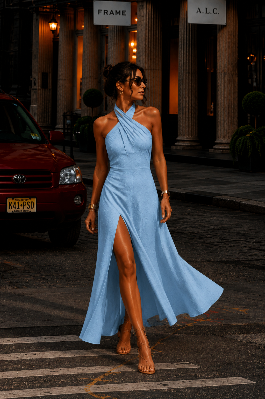 Celine| Vestido largo con elegante escote halter