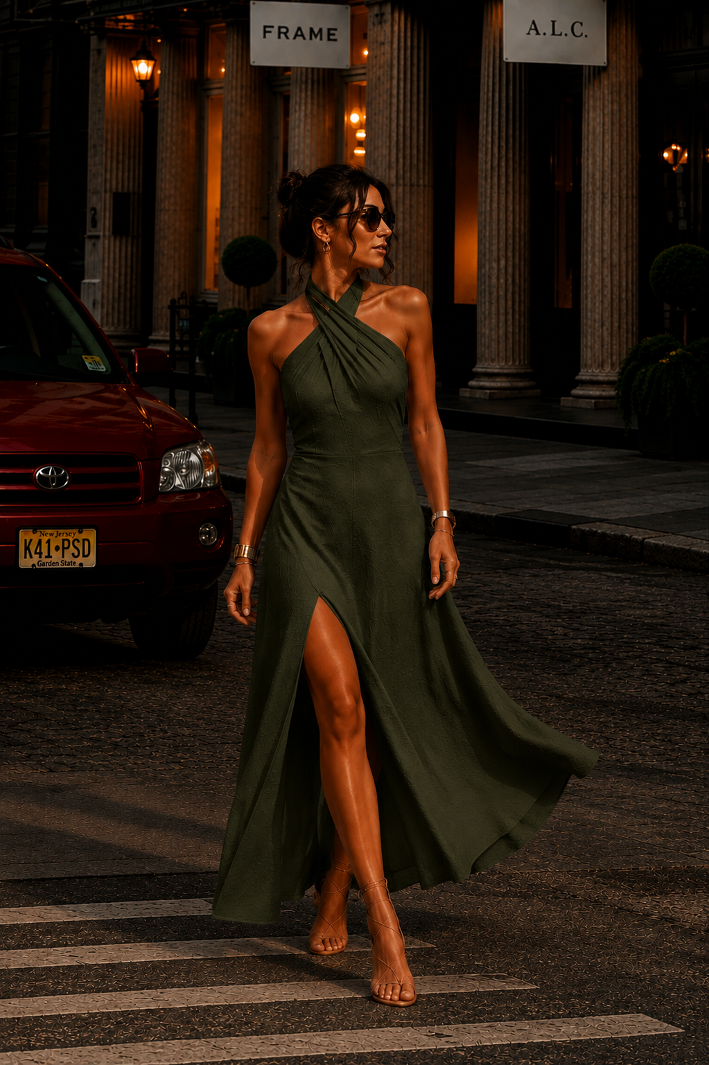 Celine| Vestido largo con elegante escote halter