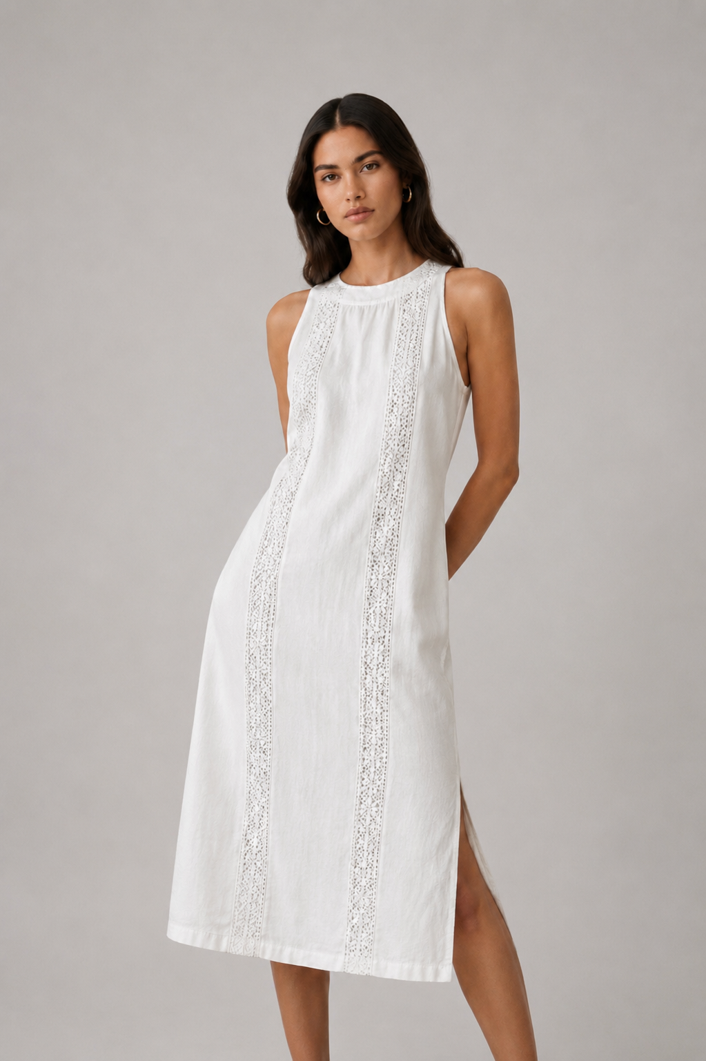 AIDEN| VESTIDO IVORY DE LINO