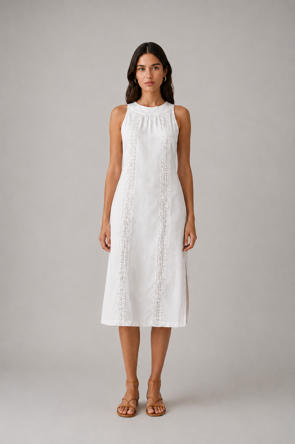 AIDEN| VESTIDO IVORY DE LINO