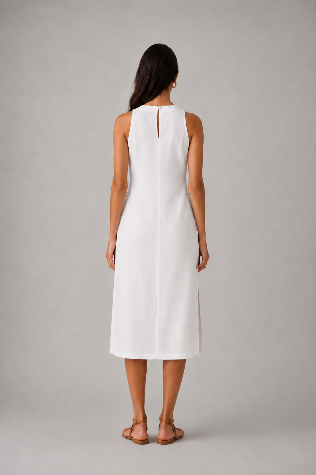 AIDEN| VESTIDO IVORY DE LINO
