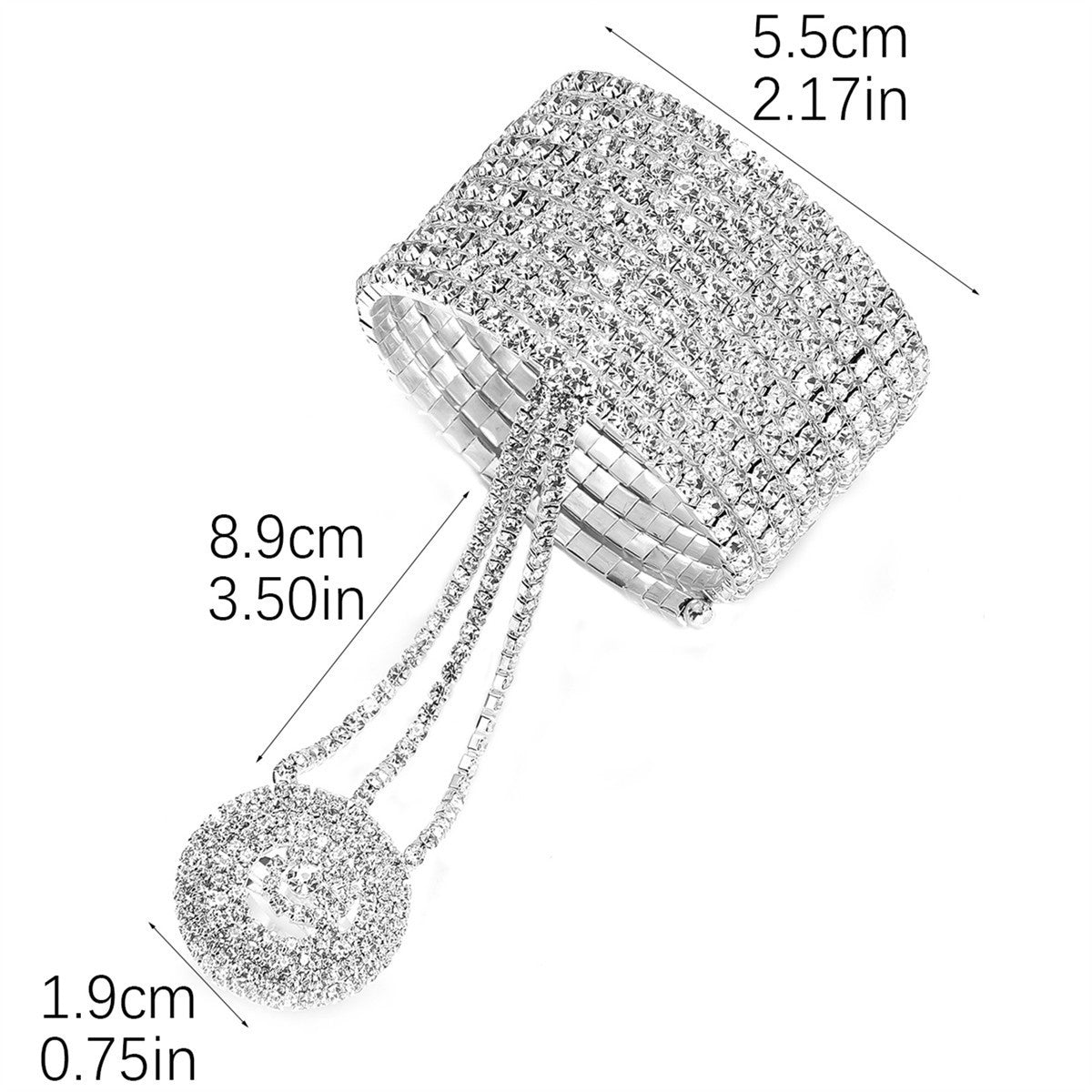 Multicapa Con Strass Elasticidad Pulsera-Anillo