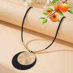 3-Pieza Grande Redondo Disco Colgante Aretes Llamativo y Collar Conjunto