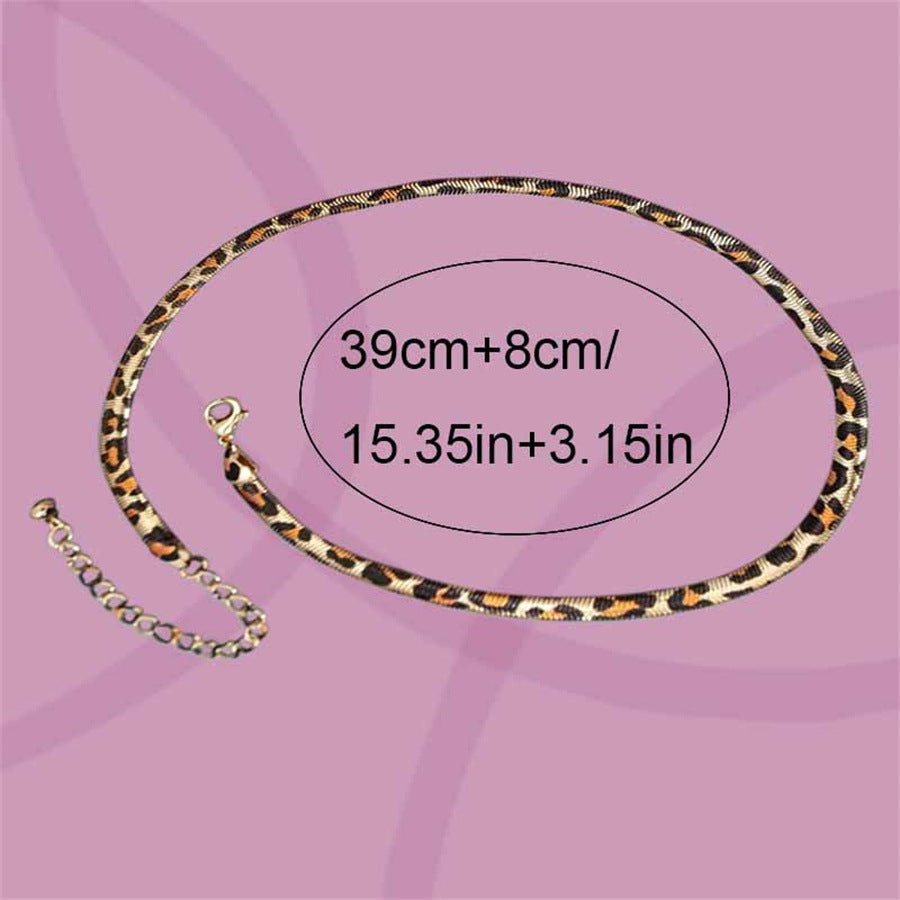 Leopard Estampado Cuello Collar Statement