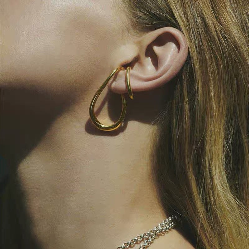 Minimalista Apilado Aretes tipo Cuff