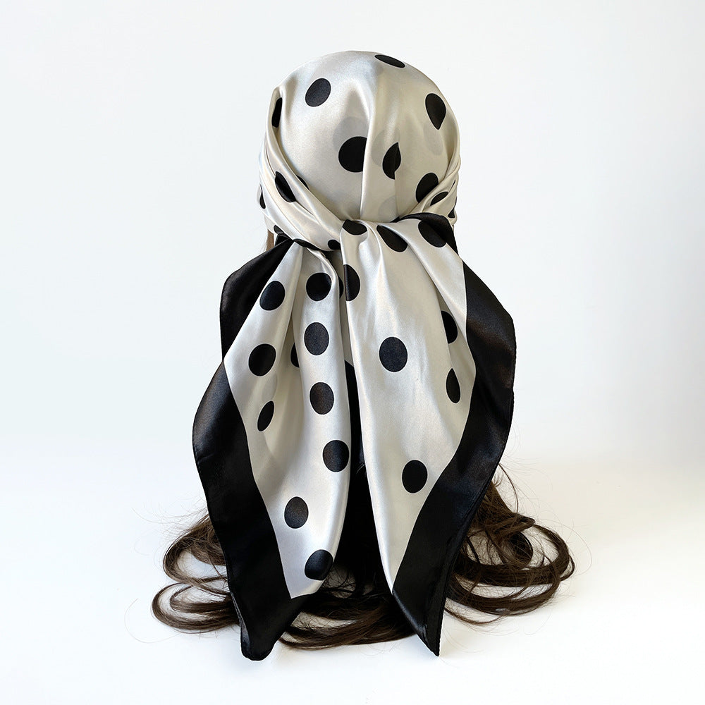 Minimal Polka Dot Square Head Neck Scarf