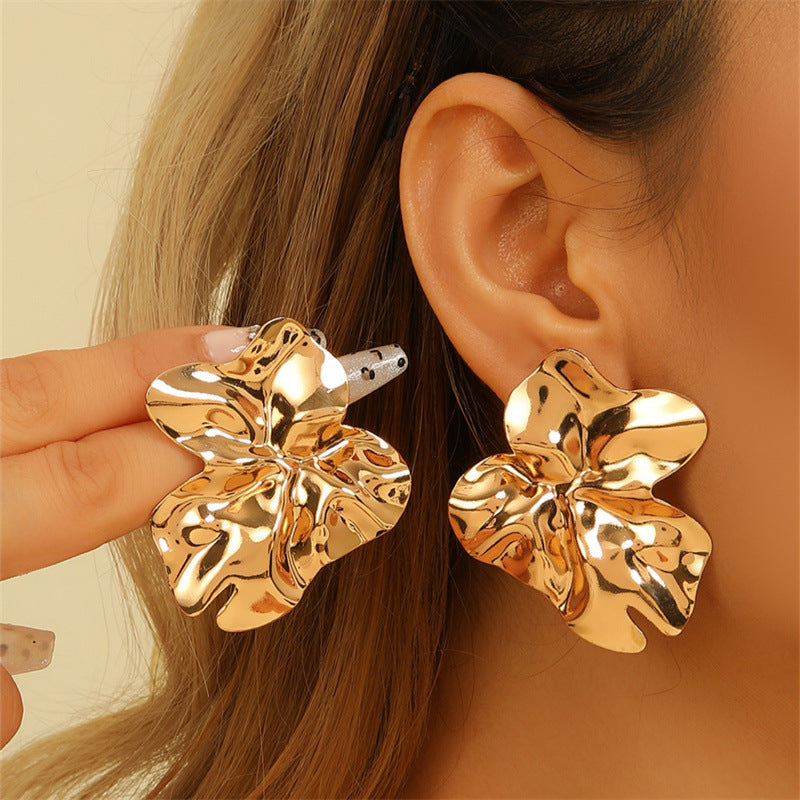 Con Textura Asimétrico Geométrico Aretes