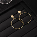 Bold Geométrico Dorado Aleación Aretes de Aro