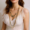 En Capas Cuenta Con Cadena Geométrico Charm Collar Statement