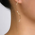 Ondulado Espiral Drop Aretes de Hilo