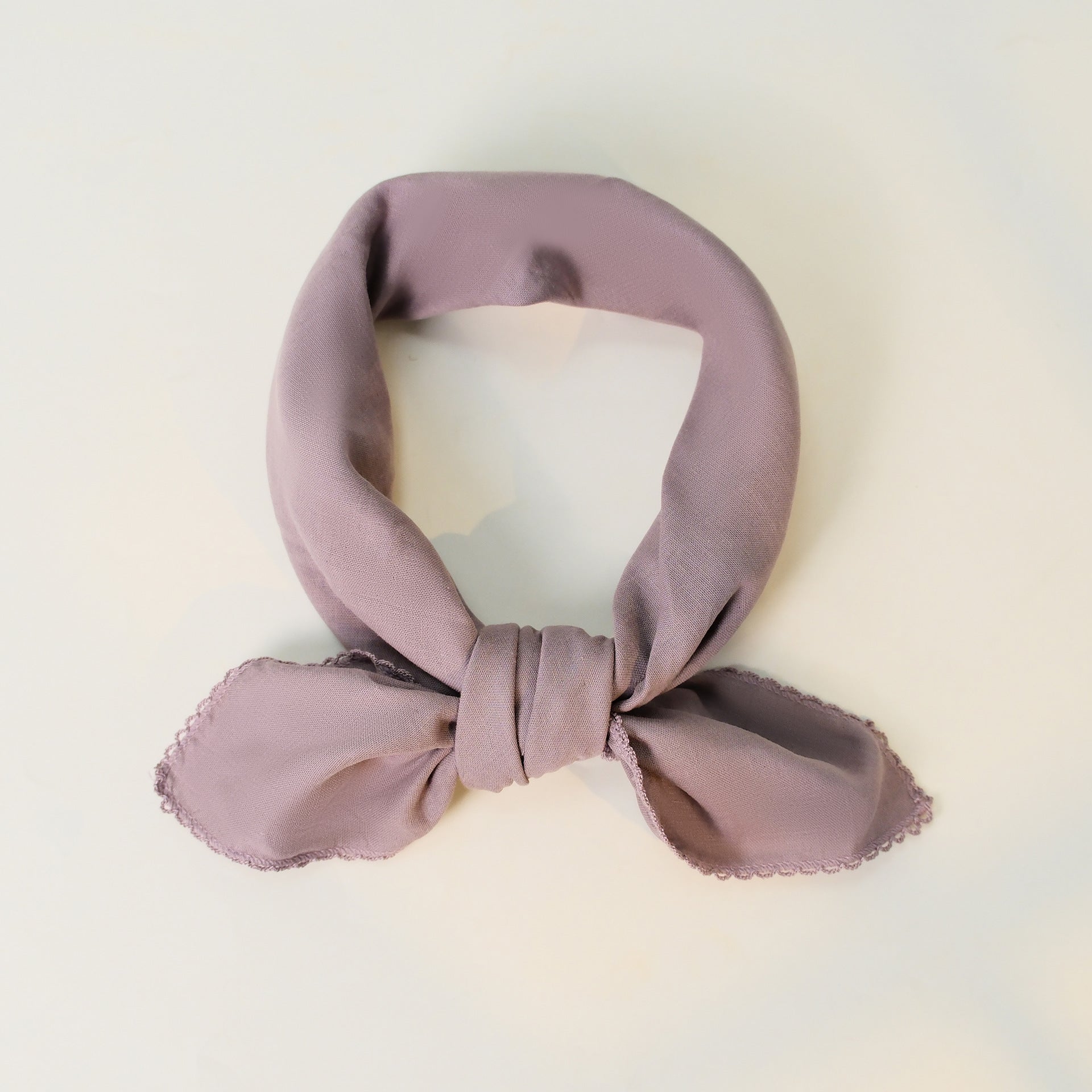 Minimal Cotton Double Layer Ruffle Trim Square Scarf