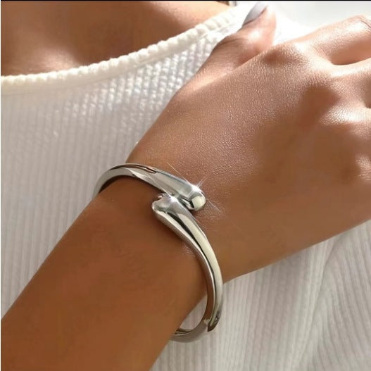 3 Pieza Statement Geométrico Conjunto de Pulsera, Anillo y Collar