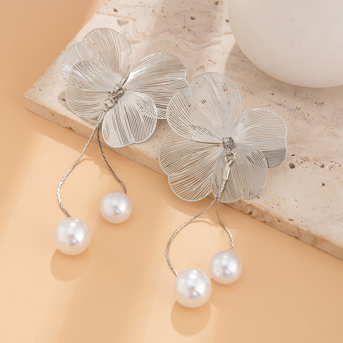 Ginkgo Flor Dangle Aretes Colgantes