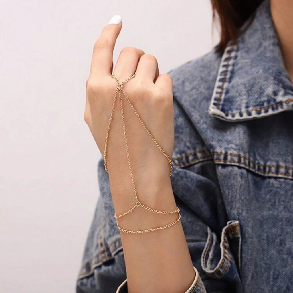 Minimalista Bohemio Ajustable Pulsera-Anillo
