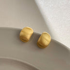 Cepillado Mate Geométrico Minimalista Aretes de Bolita