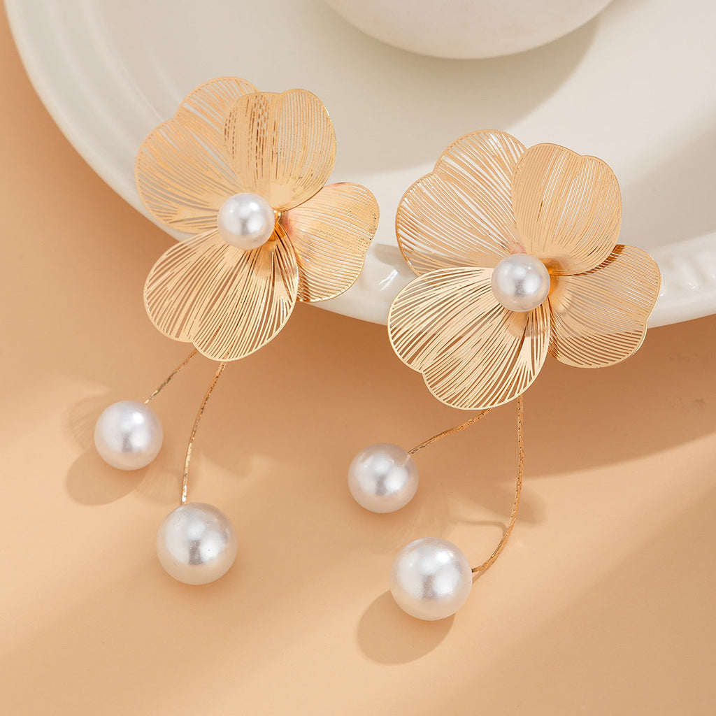 Ginkgo Flor Dangle Aretes Colgantes