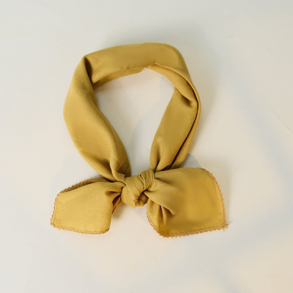Minimal Cotton Double Layer Ruffle Trim Square Scarf