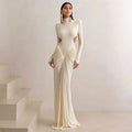 Sexy Cuello Alto Espalda Descubierta Vestido Maxi