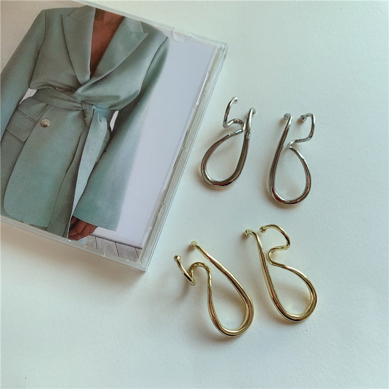 Minimalista Apilado Aretes tipo Cuff
