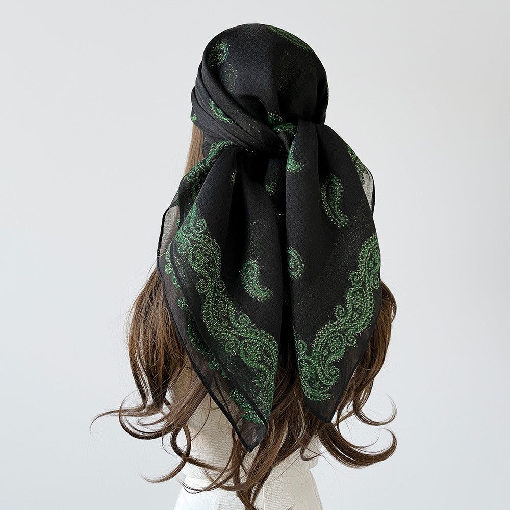 Paisley Print Large Square Retro Shawl Scarf