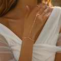 Con Cuentas Knuckle Anillo Pulsera-Anillo