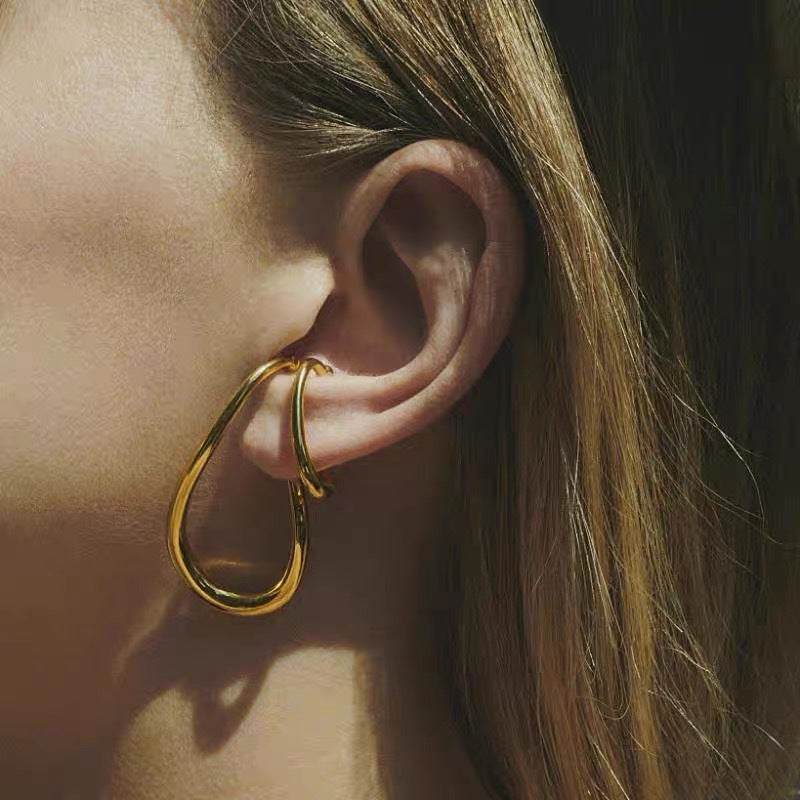 Minimalista Apilado Aretes tipo Cuff
