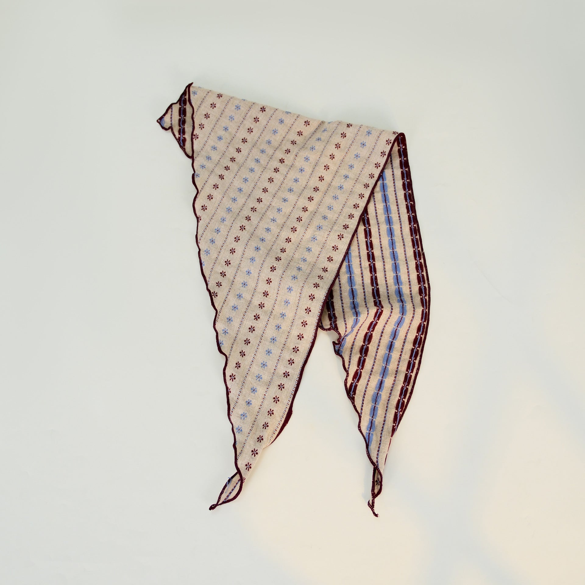 Cotton Striped Triangle Retro Head Shawl Scarf