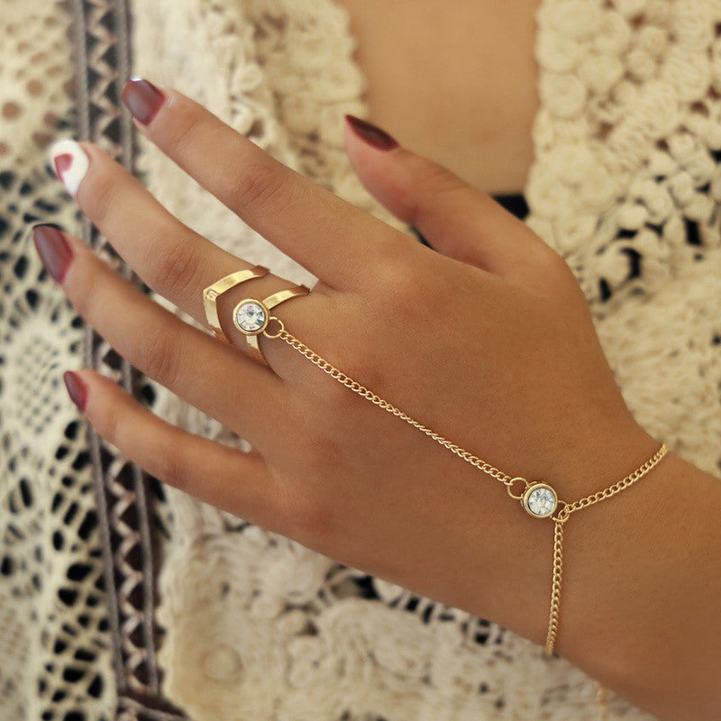 Retro Calado Arrow Anillo Pulsera-Anillo
