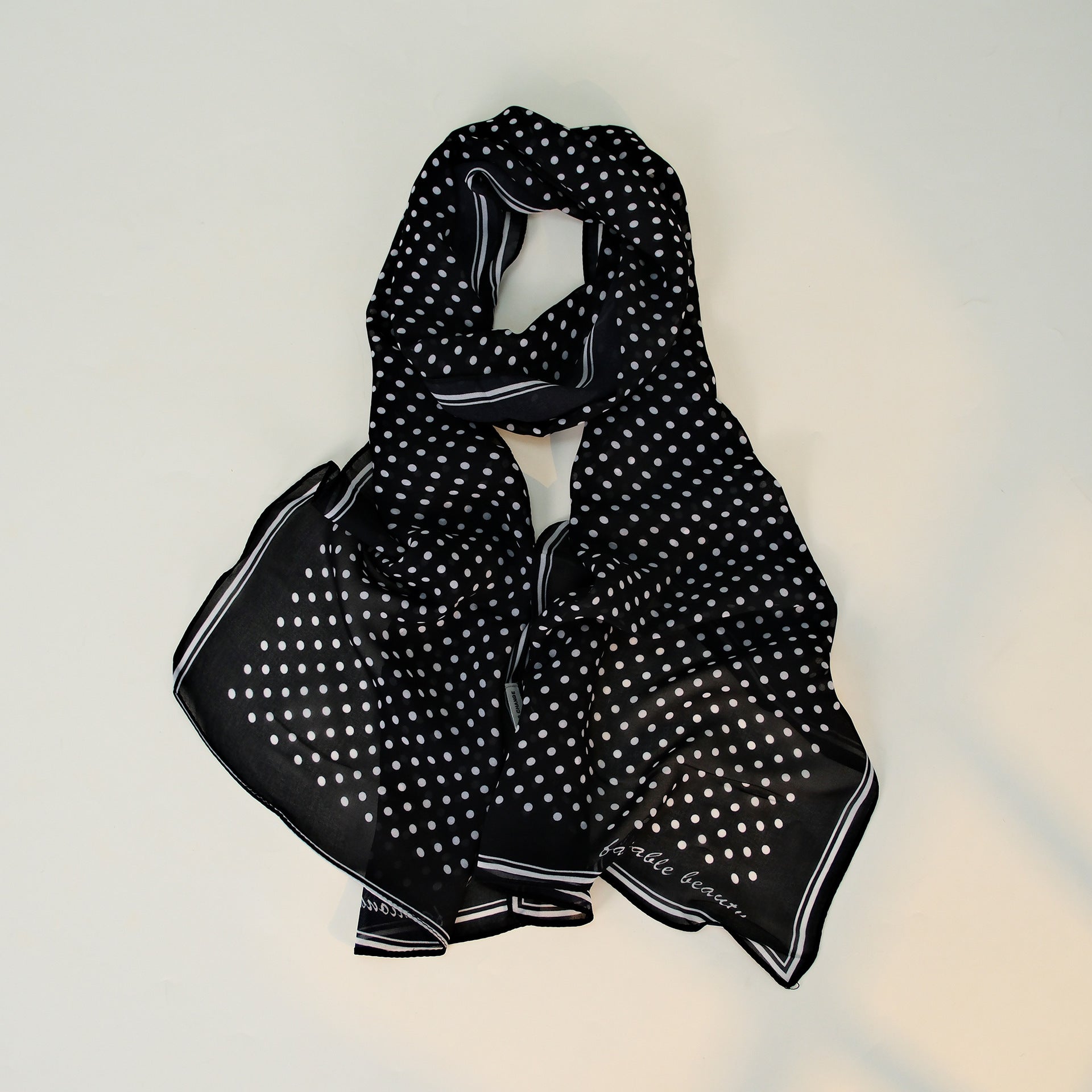 Velvet Chiffon Polka Dot Lightweight Scarf
