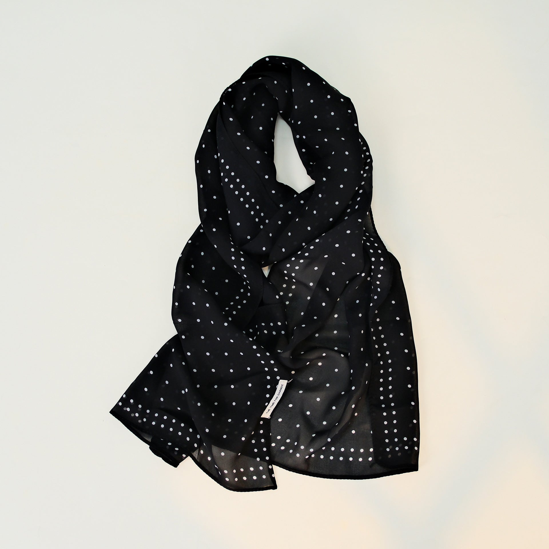 Velvet Chiffon Polka Dot Lightweight Scarf