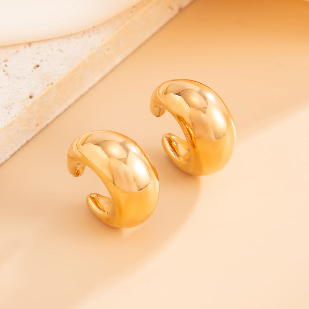Abstracto Espiral Puño Sin Piercing Aretes